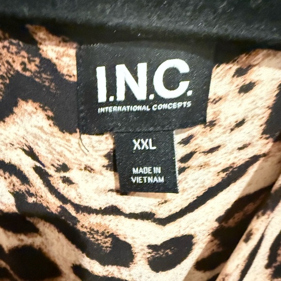 INC International Concepts Women's Leopard Print Top - Brown and Black - Picture 2 of 4